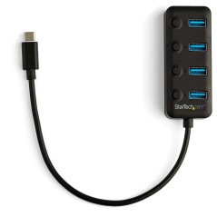 StarTech.com Hub USB-C a 4 porte - USB type C a 4 porte USB 3.0 type A con interruttori individuali On Off - SuperSpeed 5Gbps