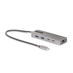 StarTech.com Hub USB-C a 3 porte con Ethernet da 2,5 Gbps e porta Power Delivery Pass-through da 100W, USB 3.2 10Gbps, 2x