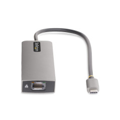 StarTech.com Hub USB-C a 3 porte con Ethernet da 2,5 Gbps e porta Power Delivery Pass-through da 100W, USB 3.2 10Gbps, 2x