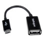 StarTech.com Cavo Adattatore micro USB a USB femmina OTG da viaggio 12cm M/F - Nero StarTech.com Cavo Adattatore micro USB a USB femmina OTG da viaggio 12cm M/F - Nero