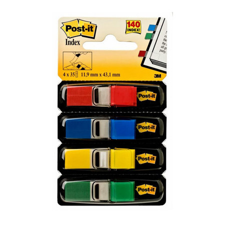 3M 7000144923 scheda per indice Blu, Verde, Rosso, Giallo 140 pz