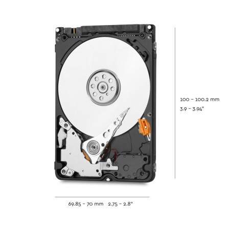 Western Digital Blue disco rigido interno 2 TB 5400 Giri/min 128 MB 2.5" Serial ATA III