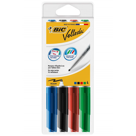 BIC Velleda 1741 evidenziatore 4 pz Tipo di punta Nero, Blu, Verde, Rosso