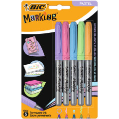 BIC 942865 marcatore permanente Tipo di punta Blu, Verde, Rosa, Viola, Giallo 5 pz