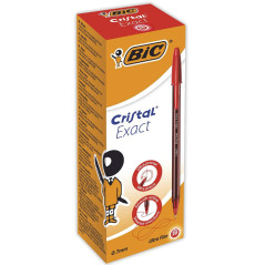 BIC Cristal Exact Rosso Penna a sfera Ultra sottile 20 pz