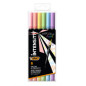BIC Intensity Dual tip evidenziatore 6 pz Punta del pennello Azzurro, Verde chiaro, Rosa chiaro, Pesca, Viola, Giallo