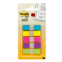 Post-It Flags, Assorted Bright Colors, 1 2 in Wide, 100 On-the-Go Dispenser bandiera autoadesiva 100 fogli