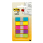 Post-It Flags, Assorted Bright Colors, 1/2 in Wide, 100/On-the-Go Dispenser bandiera autoadesiva 100 fogli