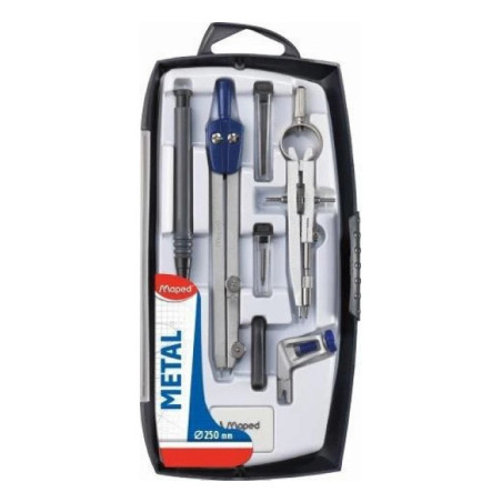 Maped 197514 compasso Nero, Blu, Metallico 8 pz