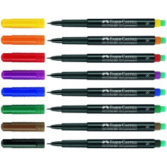 Faber-Castell 152304 marcatore permanente Nero, Blu, Verde, Rosso 4 pz