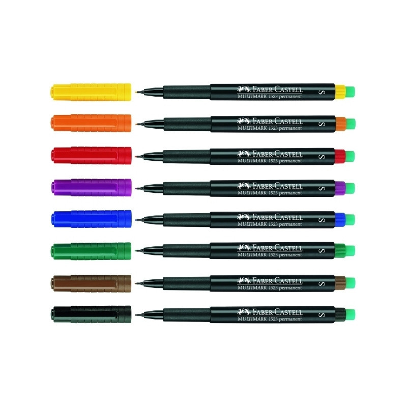 Faber-Castell 152304 marcatore permanente Nero, Blu, Verde, Rosso 4 pz