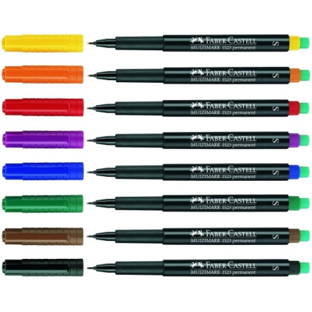 Faber-Castell 152304 marcatore permanente Nero, Blu, Verde, Rosso 4 pz