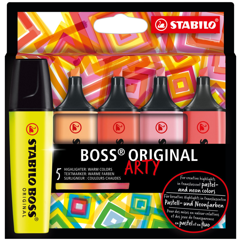 STABILO BOSS ORIGINAL evidenziatore 5 pz Punta smussata Multicolore - 70/5-02-1-20