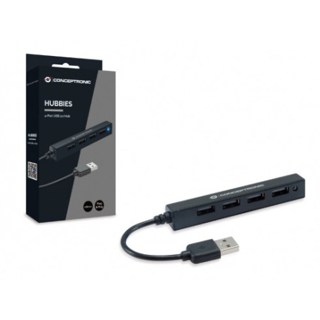 Conceptronic HUBBIES05B hub di interfaccia USB 2.0 480 Mbit/s Nero