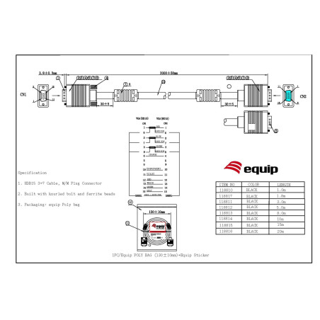 ITB CO118812 cavo VGA 5 m VGA (D-Sub) Nero