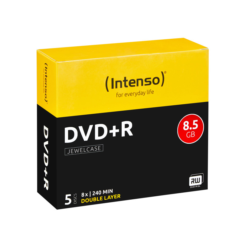 Intenso DVD+R 8.5GB, DL, 8x 8,5 GB DVD+R DL 5 pz Intenso DVD+R 8.5GB, DL, 8x 8,5 GB DVD+R DL 5 pz