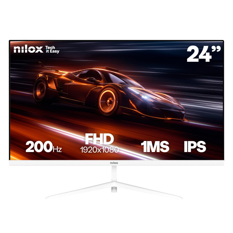 Nilox MONITOR 24 IPS 200HZ 1MS HDMI Y DP Monitor PC 60,5 cm (23.8") 1920 x 1080 Pixel Full HD LCD Bianco