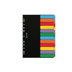 Rexel D26612 intercalare Cartella a soffietto espandibile Nero, Multicolore