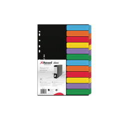 Rexel D26612 intercalare Cartella a soffietto espandibile Nero, Multicolore