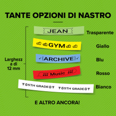 DYMO LetraTag etichette originali di carta autoadesiva | rotolo da 12 mm x 4 m | stampa nera su bianco | LT etichette