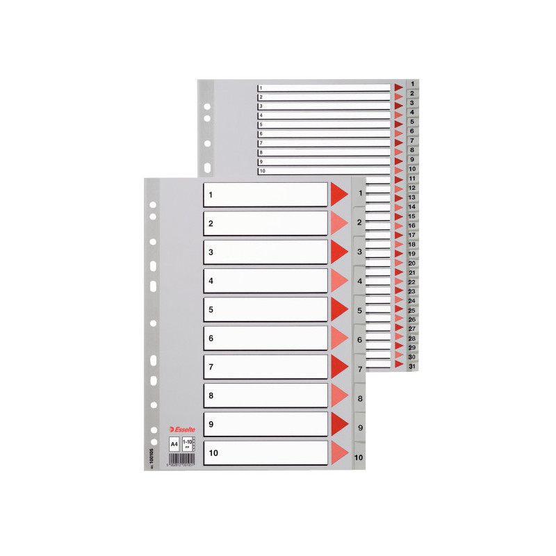 Esselte 100129 divisore Polipropilene (PP) Grigio 10 pz Esselte 100129 divisore Polipropilene (PP) Grigio 10 pz