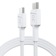 Green Cell KABGC30W cavo USB USB 3.2 Gen 1 (3.1 Gen 1) 1,2 m USB C 0,48 Gbit s 60 W Bianco