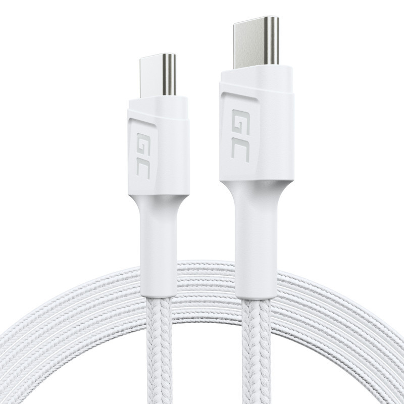 Green Cell KABGC30W cavo USB USB 3.2 Gen 1 (3.1 Gen 1) 1,2 m USB C 0,48 Gbit/s 60 W Bianco