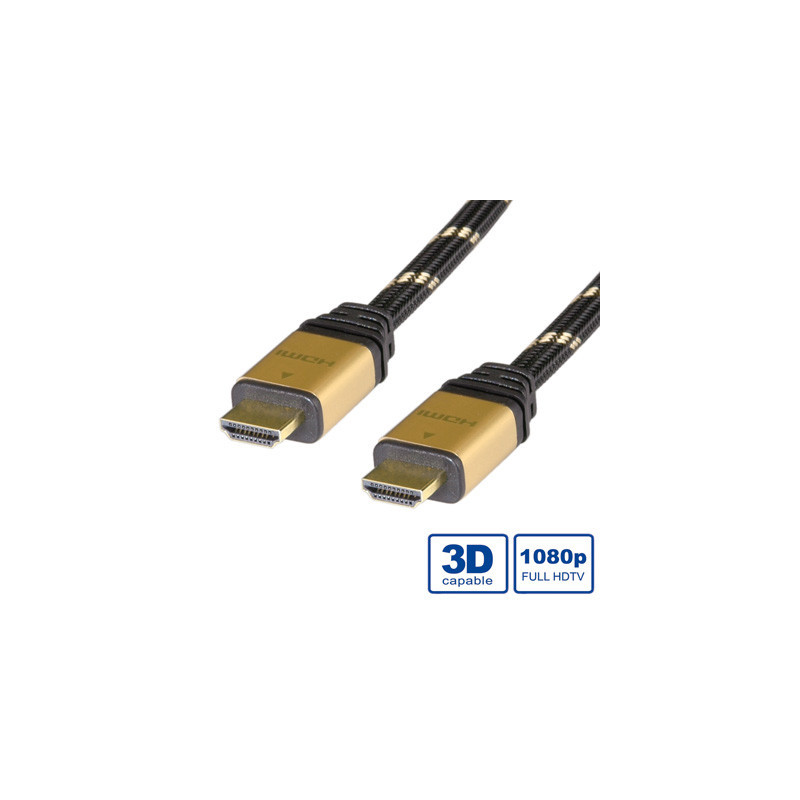 ITB RO11.04.5506 cavo HDMI 10 m HDMI tipo A (Standard) Nero, Oro