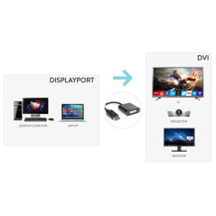 Hamlet XVADP-DV cavo e adattatore video DisplayPort DVI Nero