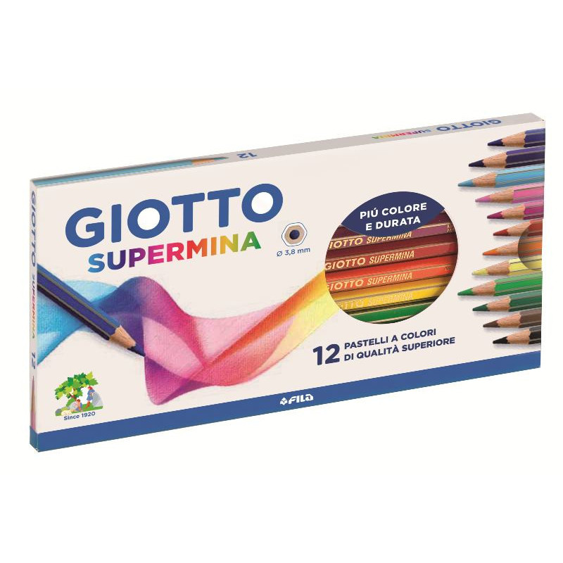 F.I.L.A. Astuccio 12 Giotto Supermina - Diametro Mina 3,8Mm