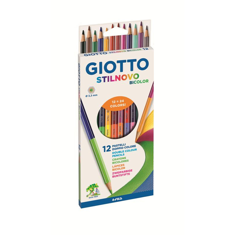 F.I.L.A. Astuccio 12 Giotto Stilnovo Bicolore - Diametro Mina 3,3Mm