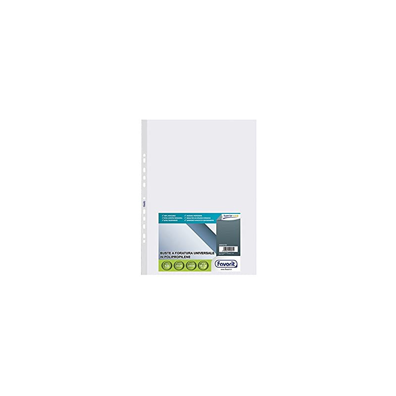 Favorit Punched Pockets for Cash Register Receipts foglio di protezione Lettera Polipropilene (PP) 6 pz
