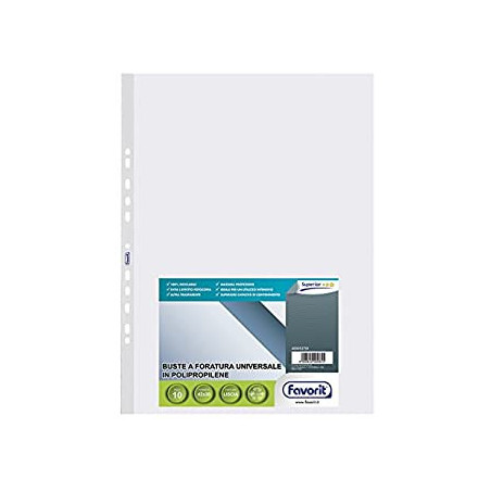Favorit Punched Pockets for Cash Register Receipts foglio di protezione Lettera Polipropilene (PP) 6 pz