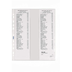 Favorit Punched Pockets for Cash Register Receipts foglio di protezione Lettera Polipropilene (PP) 6 pz