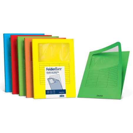 Favini Folder con finestra Carta Rosso A4