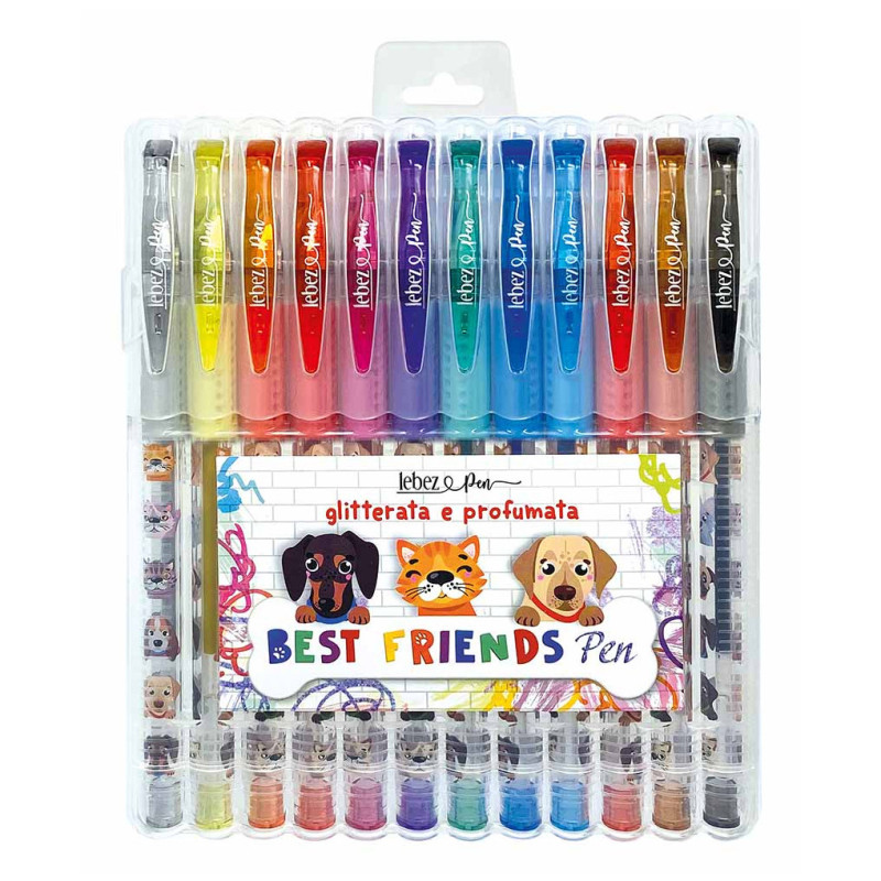 Lebez 81186 penna gel Penna in gel con cappuccio Multicolore 12 pz Lebez 81186 penna gel Penna in gel con cappuccio Multicolore 12 pz
