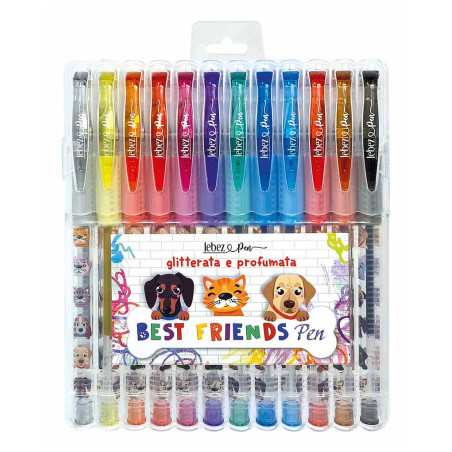 Lebez 81186 penna gel Penna in gel con cappuccio Multicolore 12 pz