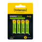 Intenso HR03 NiMH Energy Eco 1000mAh 4er Blister - Micro (AAA) - 1.000 mAh Batteria ricaricabile Mini Stilo AAA Nichel-Metallo Intenso HR03 NiMH Energy Eco 1000mAh 4er Blister - Micro (AAA) - 1.000 mAh Batteria ricaricabile Mini Stilo AAA Nichel-Metallo
