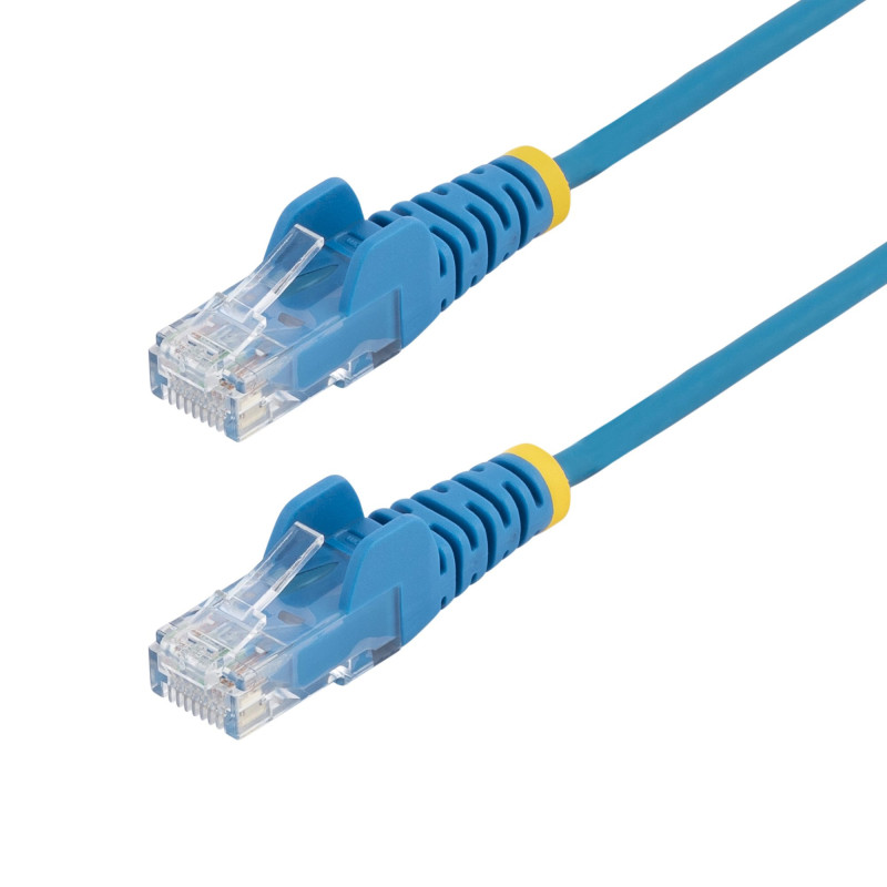 StarTech.com Cavo Ethernet CAT6 Blu da 15m Patch UTP con Plug RJ45 Antigroviglio e Rilievi di Trazione, Cavo Lan Slim in Rame