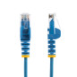 StarTech.com Cavo Ethernet CAT6 Blu da 15m Patch UTP con Plug RJ45 Antigroviglio e Rilievi di Trazione, Cavo Lan Slim in Rame