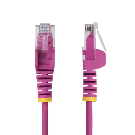 StarTech.com Cavo Ethernet CAT6 Pink da 50cm Patch UTP con Plug RJ45 Antigroviglio e Rilievi di Trazione, Cavo Lan Slim in Rame