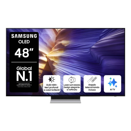 Samsung OLED AI TV 48" QE48S90FAEXZT 4K, Processore NQ4 AI Gen3, 4K AI Upscaling Pro, Schermo antiriflesso, OLED HDR, Dolby