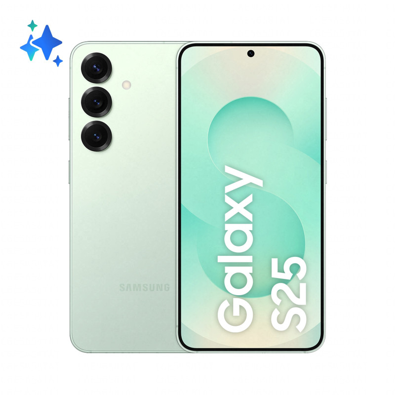 Samsung Galaxy S25 Smartphone AI, Display 6.2'' FHD+ Dynamic AMOLED 2X, Fotocamera 50MP, RAM 12GB, 256GB, 4.000 mAh, Mint Samsung Galaxy S25 Smartphone AI, Display 6.2'' FHD+ Dynamic AMOLED 2X, Fotocamera 50MP, RAM 12GB, 256GB, 4.000 mAh, Mint