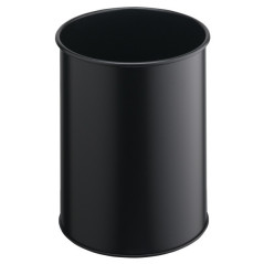 Durable 330101 cestino per rifiuti Rotondo Poliestere, Acciaio Nero