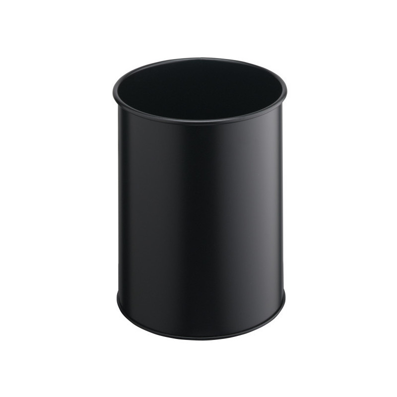 Durable 330101 cestino per rifiuti Rotondo Poliestere, Acciaio Nero