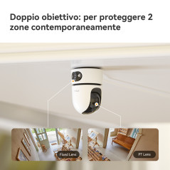 Imou Ranger Dual Pro 10MP Telecamera da interno, motorizzata, con doppia ottica 5MP+5MP, sirena integrata e faretto, tasto di