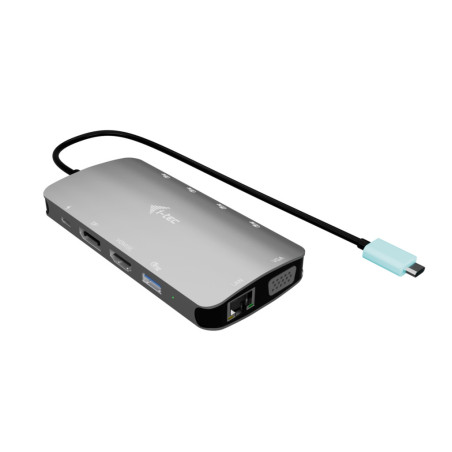 i-tec USB-C Metal Nano 3x Display (DP, HDMI and VGA) Docking Station + Power Delivery 100 W