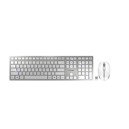 CHERRY DW 9100 SLIM tastiera Mouse incluso Universale RF senza fili + Bluetooth QWERTY Inglese US Argento