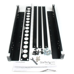 StarTech.com Guide rack universali 1U - Staffe di montaggio fisse - Binari per rack da 19" a profondità regolabile per