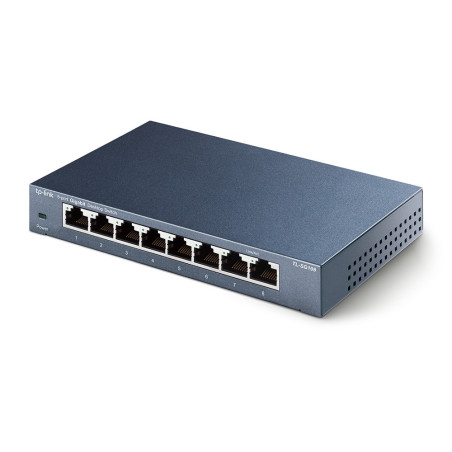 TP-Link TL-SG108 switch di rete Non gestito L2 Gigabit Ethernet (10/100/1000) Nero